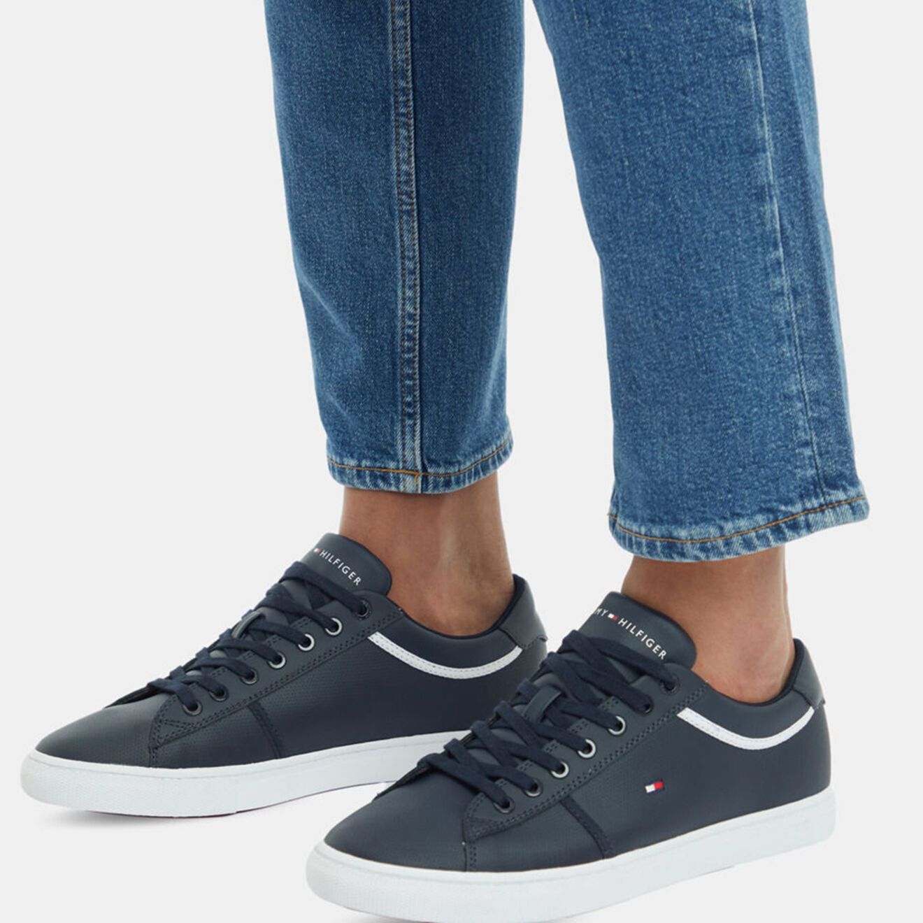 Tommy Hilfiger Baskets en Cuir Ionic Vulc bleu marine