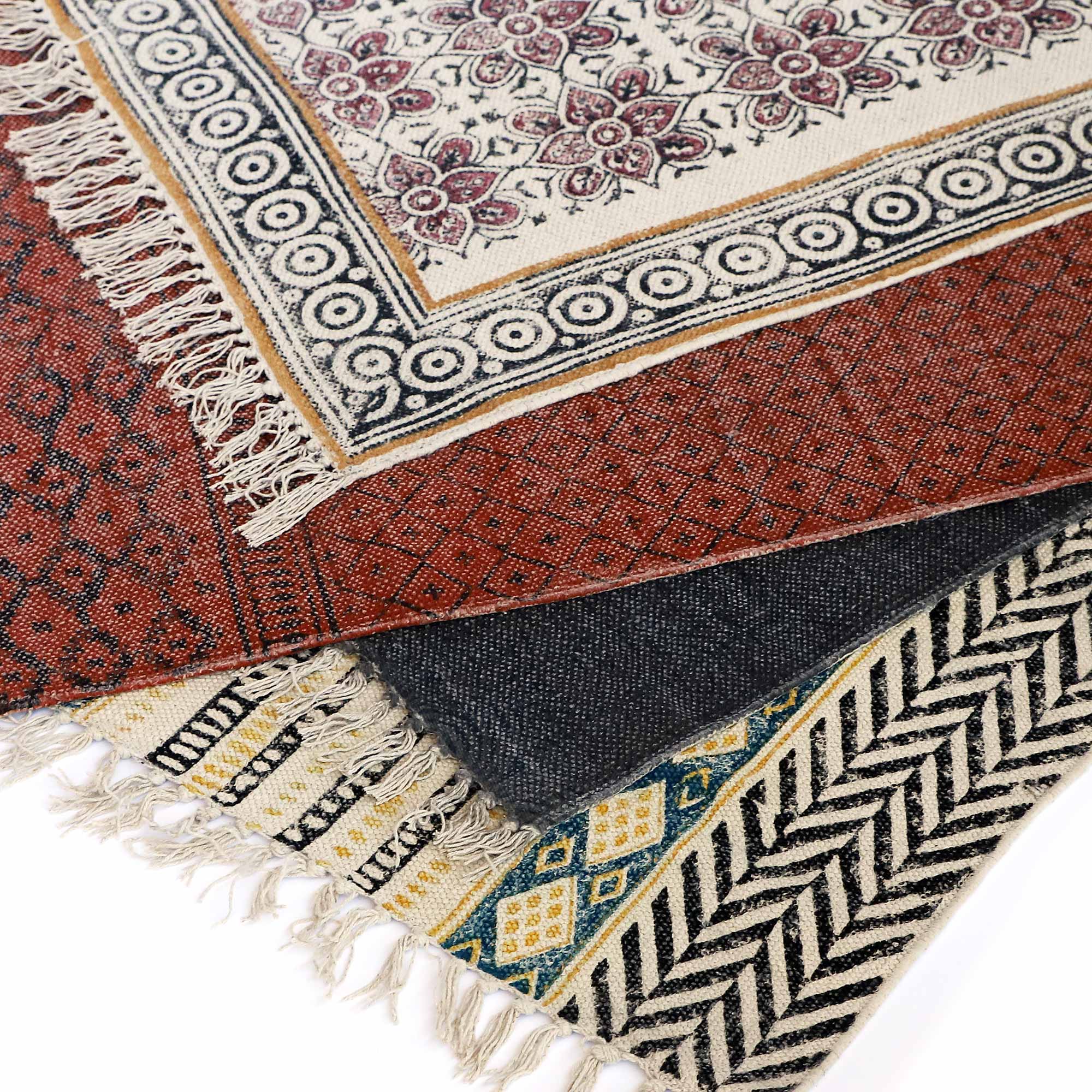 Mini-Rug 'Laya', handbedruckt, B 90 cm, L 60 cm von fischer's lagerhaus