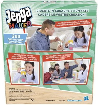 Hasbro Gaming Jenga Maker - Bordspel voor kinderen +8 jaar - Franse versie - Bouw snel en win de kroon!