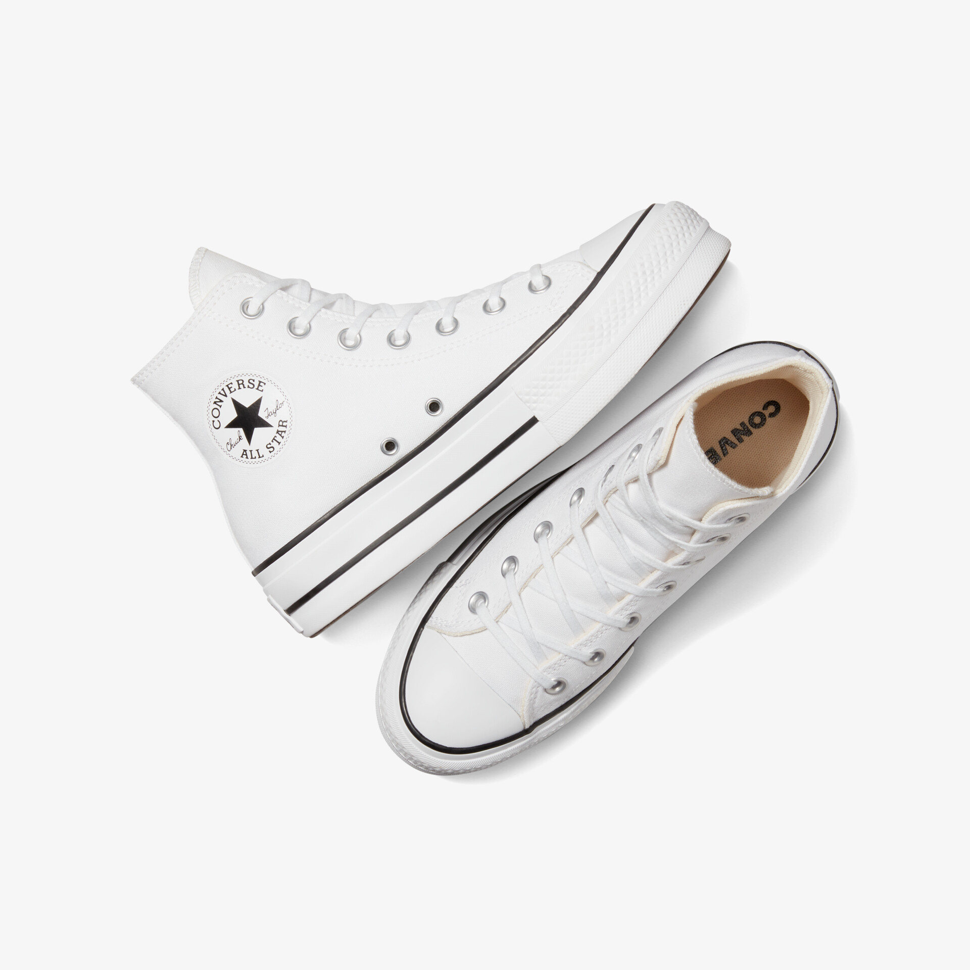 CONVERSE Lift Platform Cloudy Unisex Leinenschuhe weiß