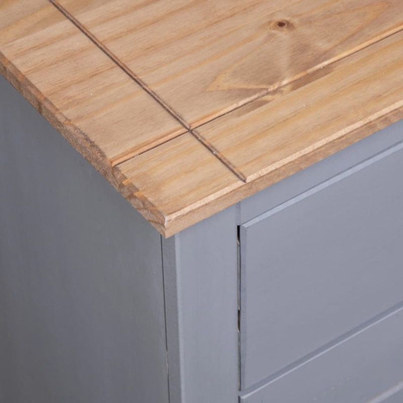 vidaXL - Dressoir Panama Range - Grijs - Massief Grenenhout - 3 Lades