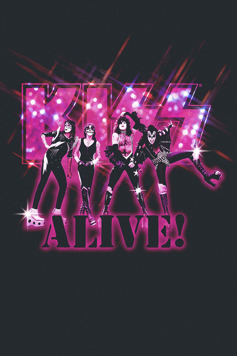 Alive Pink Glitter | Kiss T-Shirt Manches courtes