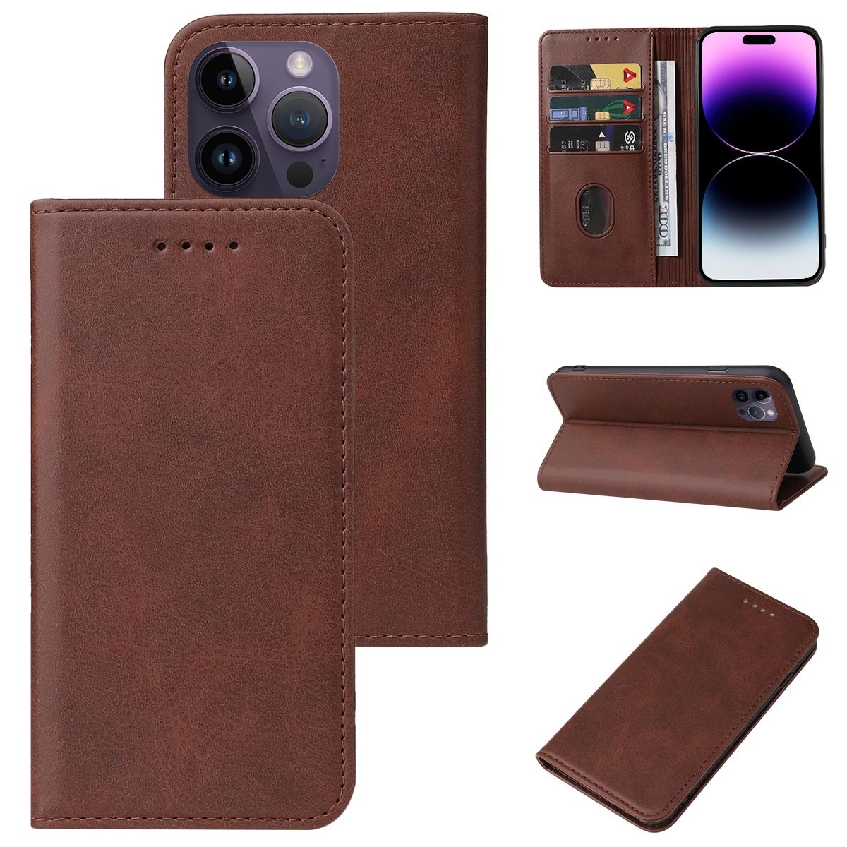 Hülle für Apple iPhone 15 Pro Schutz Handy Case Cover Klapp Tasche Wallet Etuis