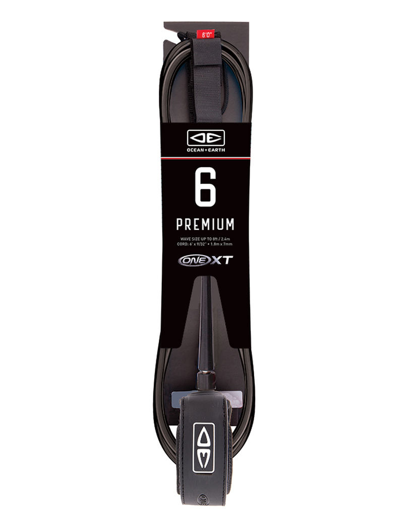 Ocean and earth Leash Premium - 6'0'' - One XT Black