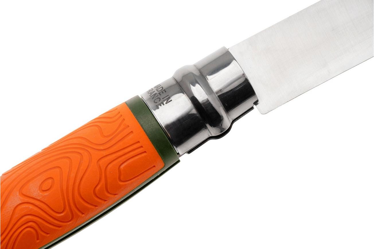 Opinel No. 12 Explore 002454 Orange, bushcraft zakmes met tekentang