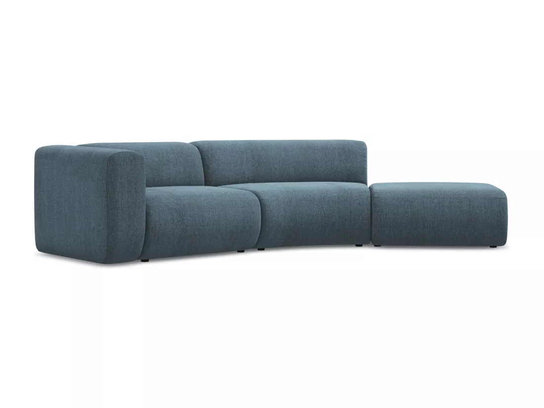 Canapé modulable 4 places droit en tissu chenille - jeans - EKAHI