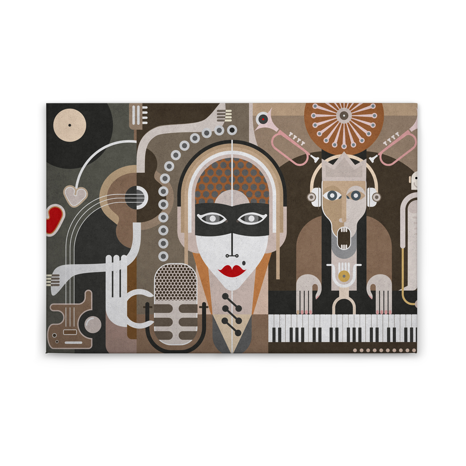 Leinwandbild MUSIK - braun-weiß - 90x60 cm