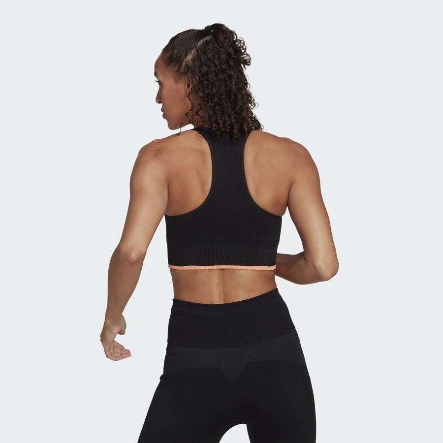 adidas Brassière Run Medium Support Merino - Noir/Orange Femme