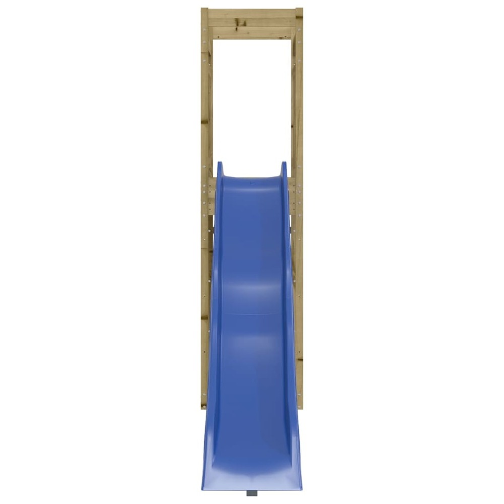 Aire de jeux d'extérieur balançoires toboggan portiques robuste jeux jardin 53 x 266 x 207 cm bois de pin imprégné