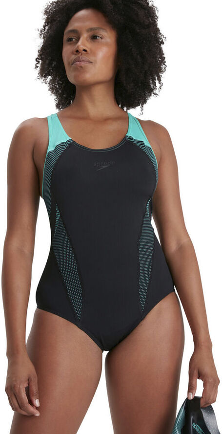 Speedo Fit Laneback badedragt Sort