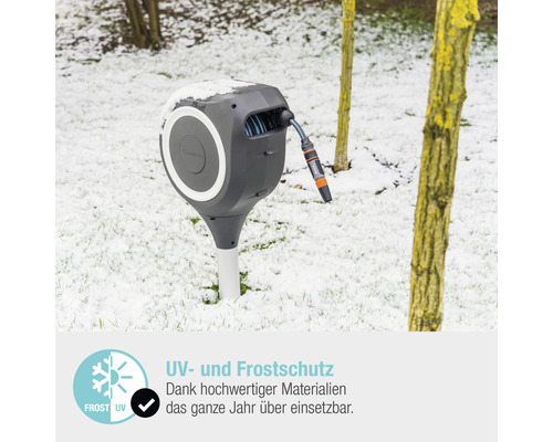 RollUp S tuinslangbox met grondpen inclusief 15 m slang, 360° draaibaar en RollControl technologie