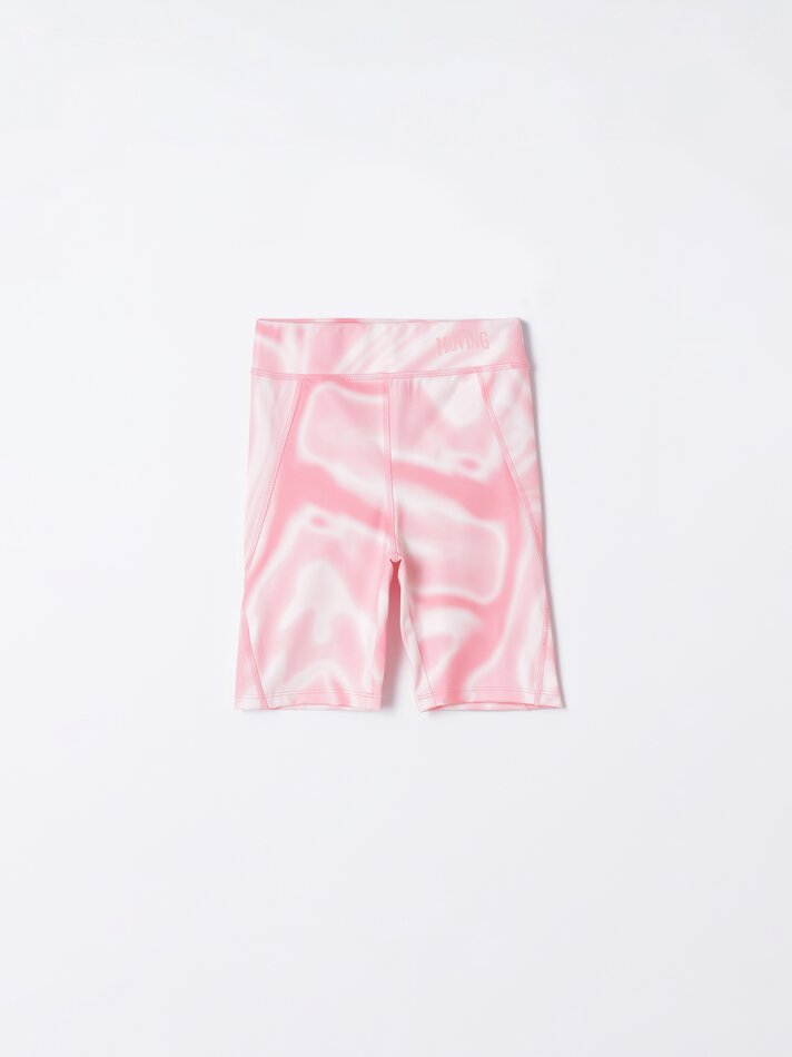 Leggings de ciclismo estampadas - Coral
