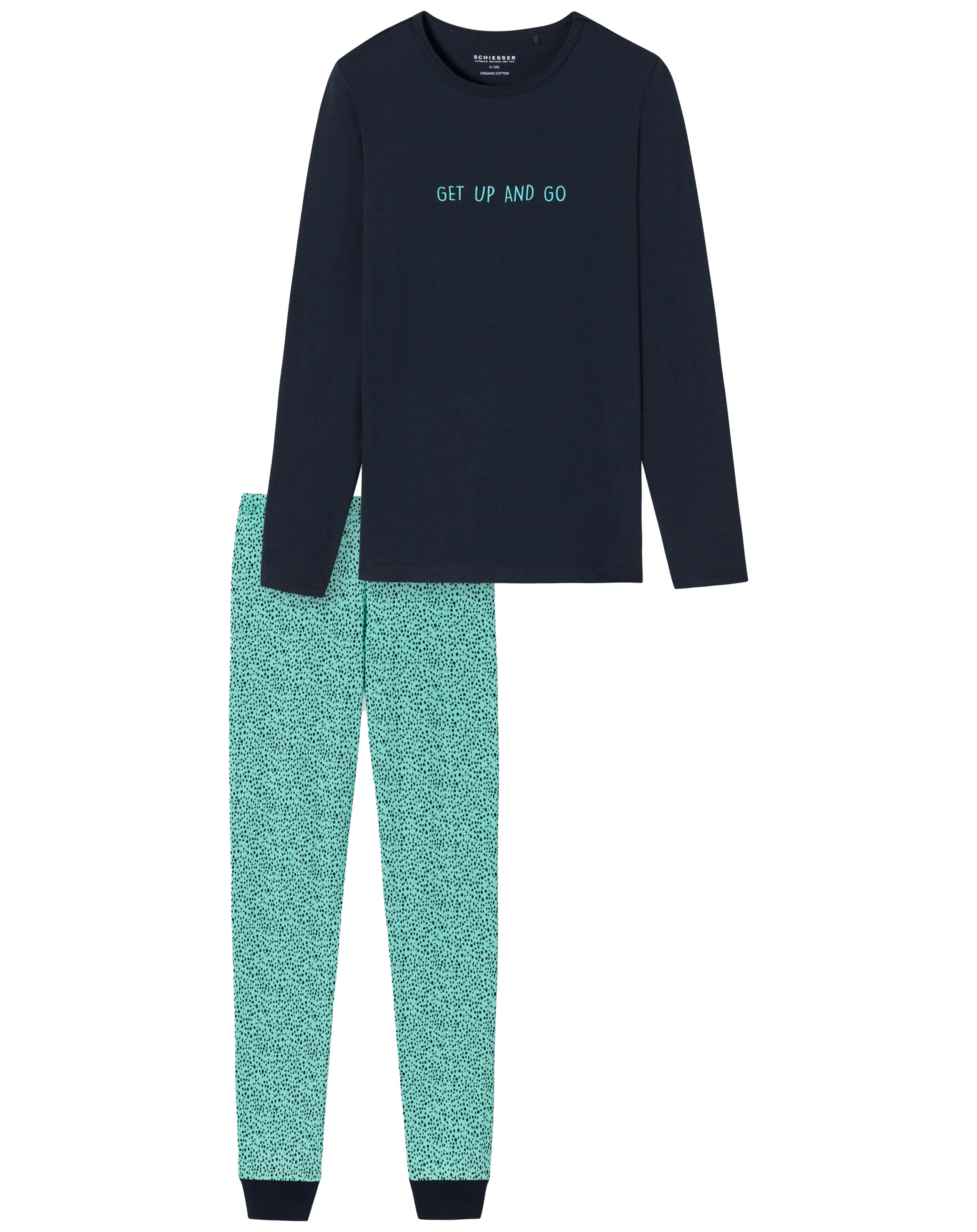 Schlafanzug lang GET UP AND GO in mint