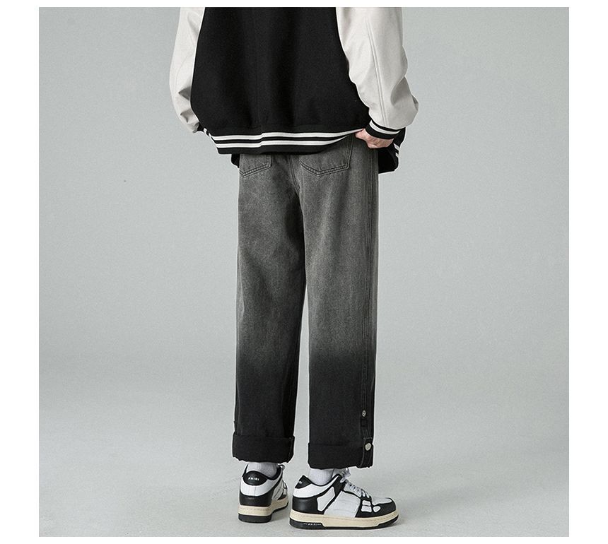 Tiaota - Mid Rise Gradient Wide Leg Jeans