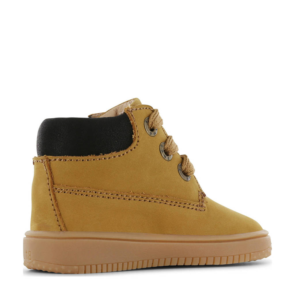 Shoesme leren veterboots oker