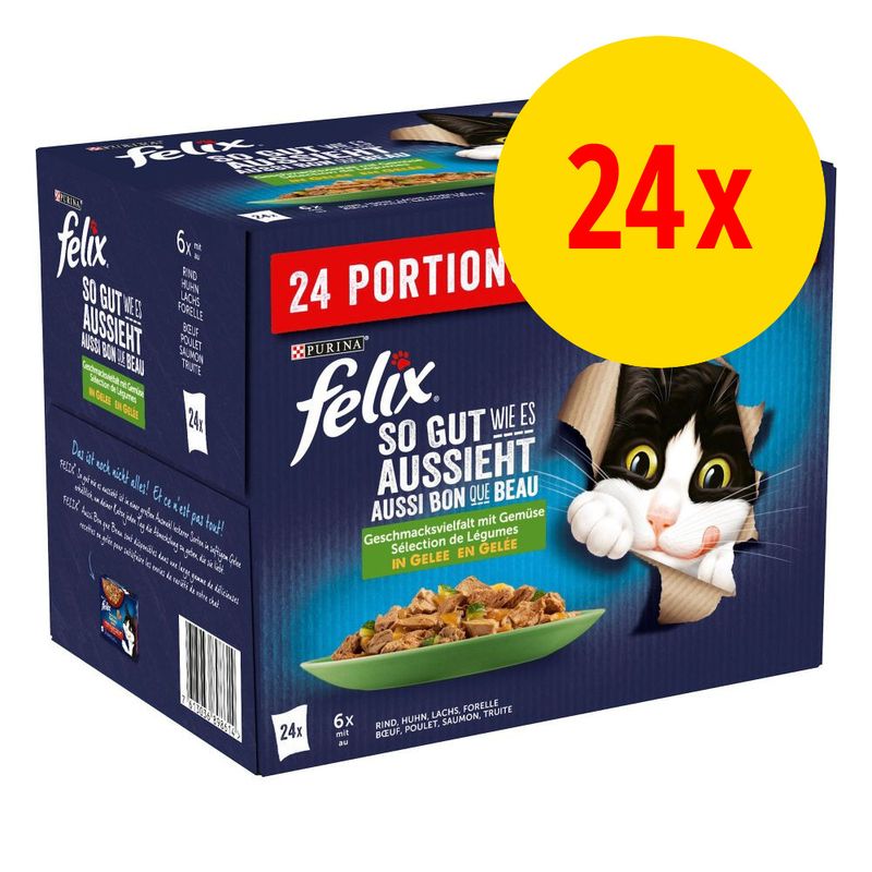 Felix Aussi bon que beau - Tendres Effilés en gelée 24 x 85 g à prix discount sur bitiba.fr