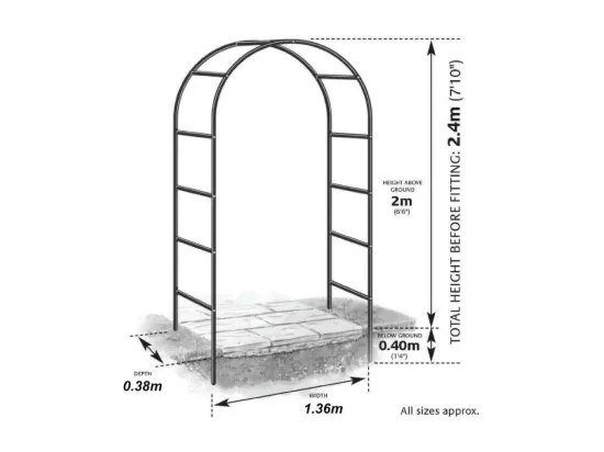 Arche déco en fer noir Atea (Lot de 2)
