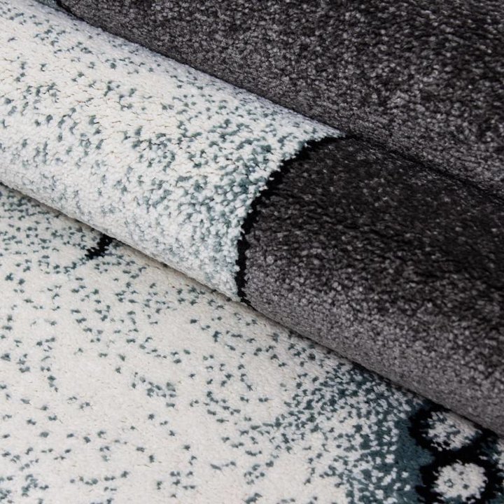 Kindervloerkleed - Olifant Blauw Rond