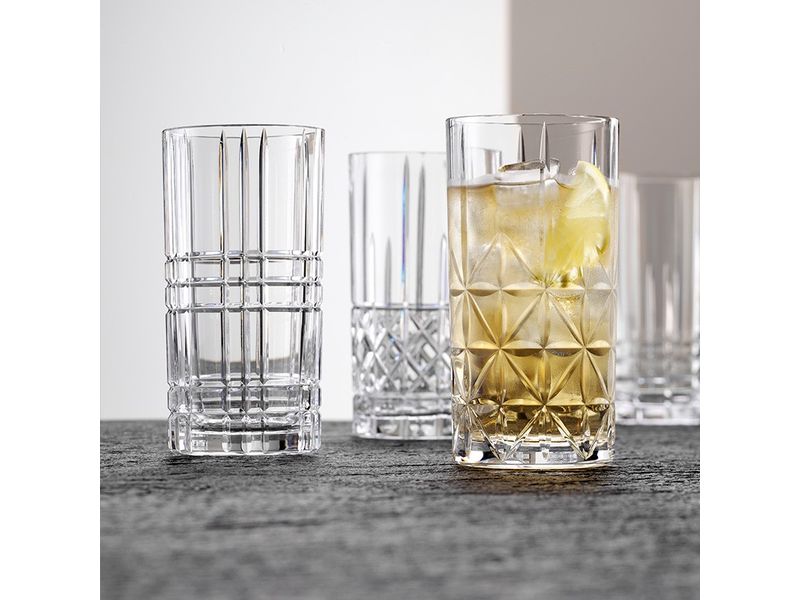 Nachtmann Longdrinkglas Highland, 4 Stück Longdrinkgläser-Set aus Kristallglas