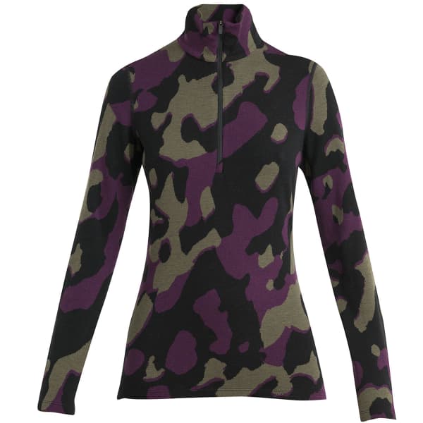 T-shirt thermique ICEBREAKER W MER 260 VERTEX LS HALF ZIP NATURALSHAD BLACK/LODEN/NIGHTSHADE/J