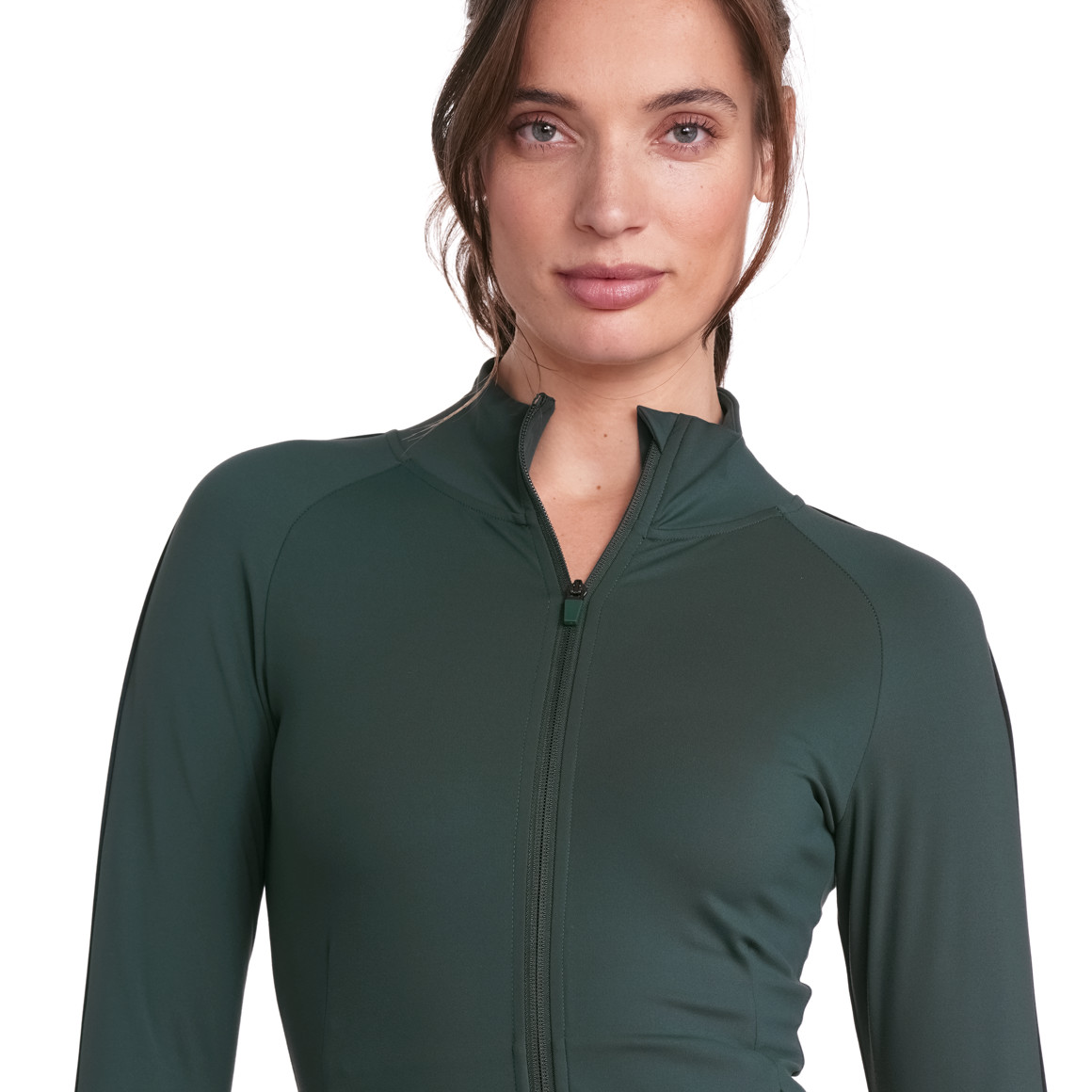 Gina Sports Damen Sport-Jacke mit Reißverschluss dunkelgrün