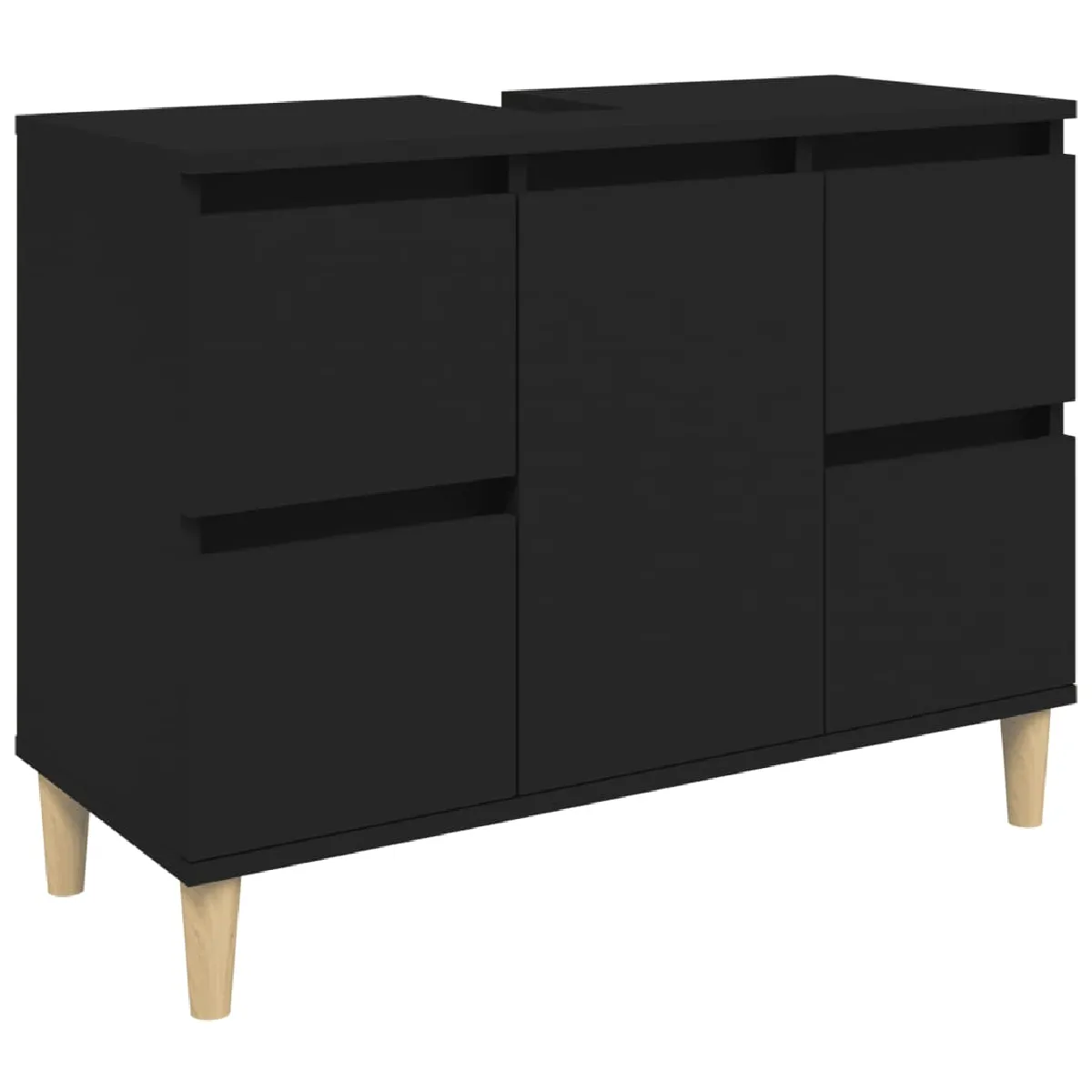 vidaXL Meuble d'évier noir 80x33x60 cm