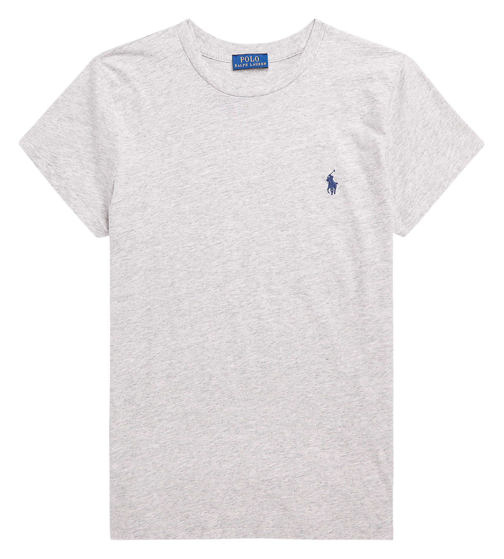 Tee-shirt col rond brodé en coton | Gris