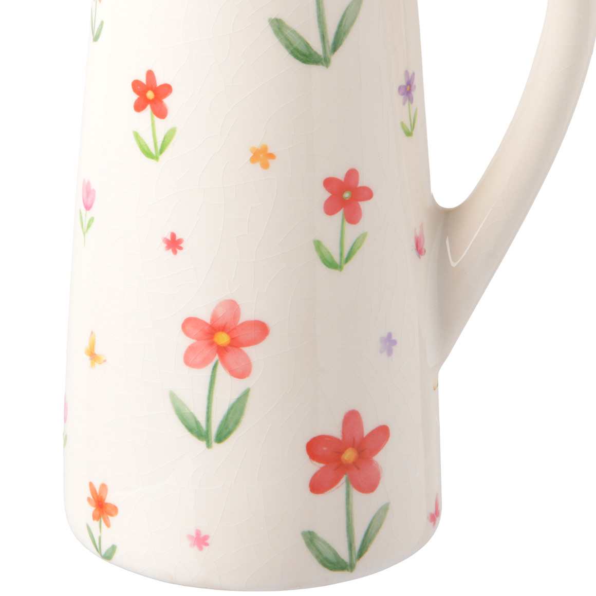 My Home Deko-Krug mit Blümchen-Motiv weiss