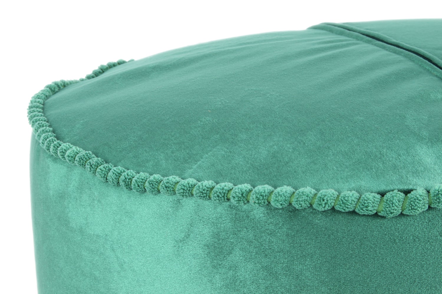 Poefkruk, fluweelzacht, oosters design, groen, rond, Ø 47 cm