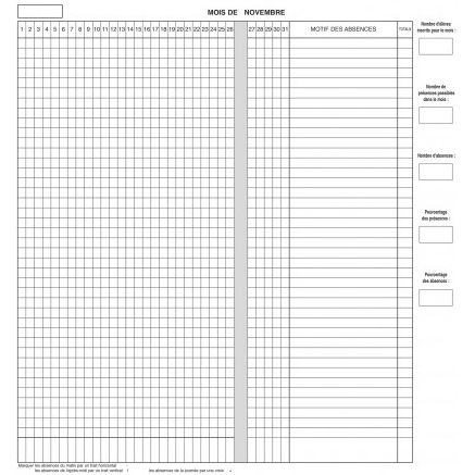 Registre appel journalier éditions fuzeau couverture 250g/m2 a4 210x297mm découpé