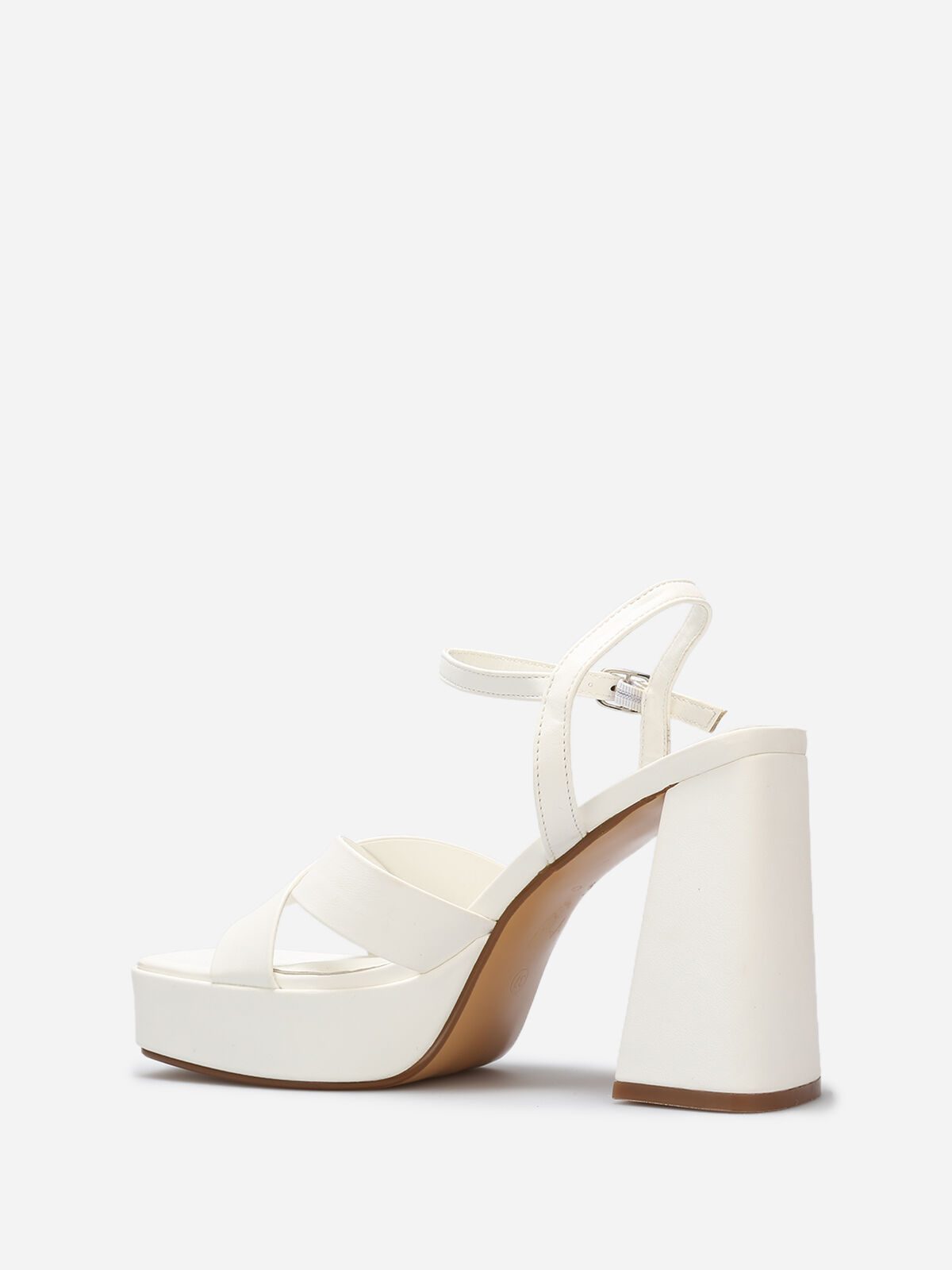 Sandales à plateforme avec brides croisées- Blanc