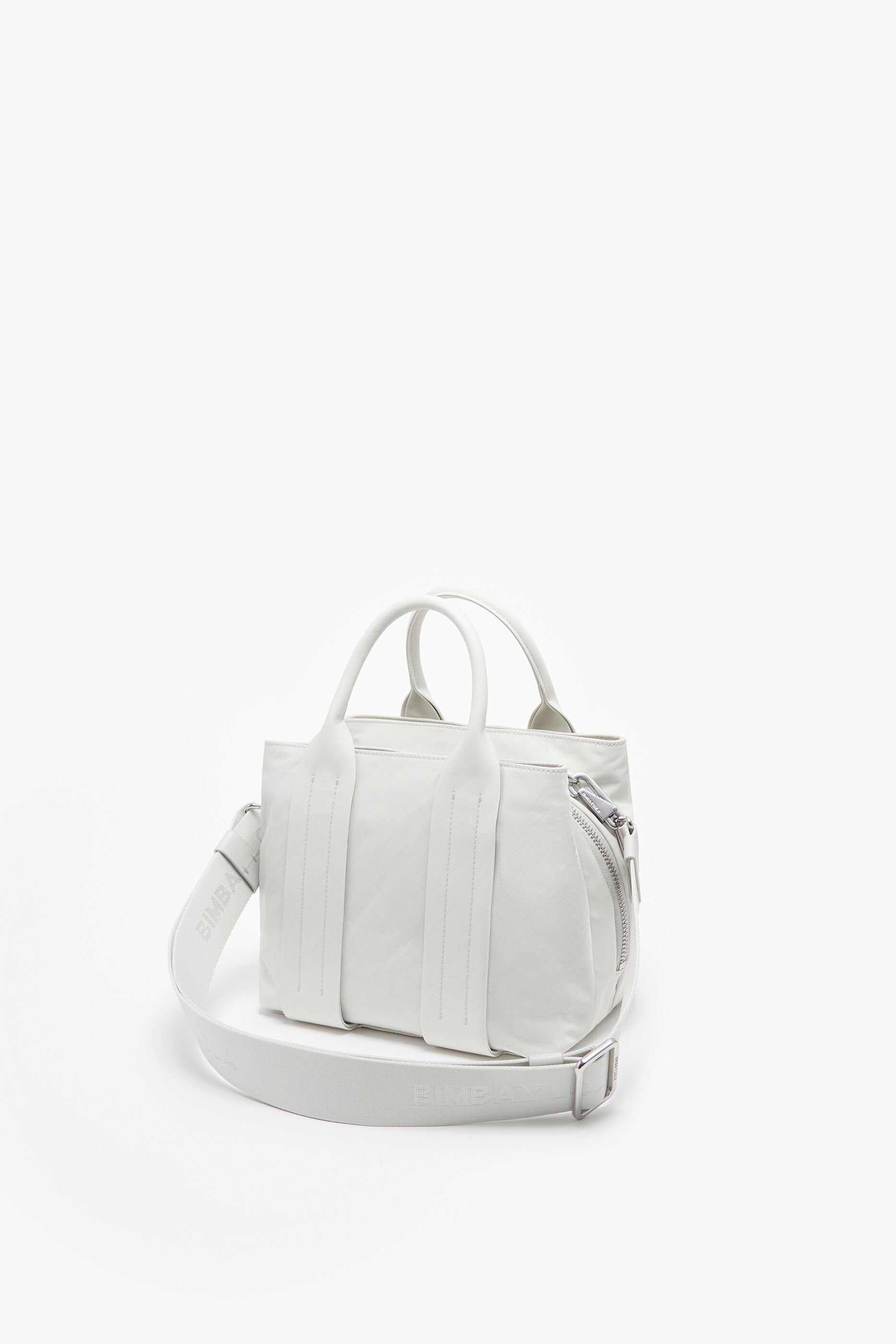 Bolsa de lona pequena, cinza.