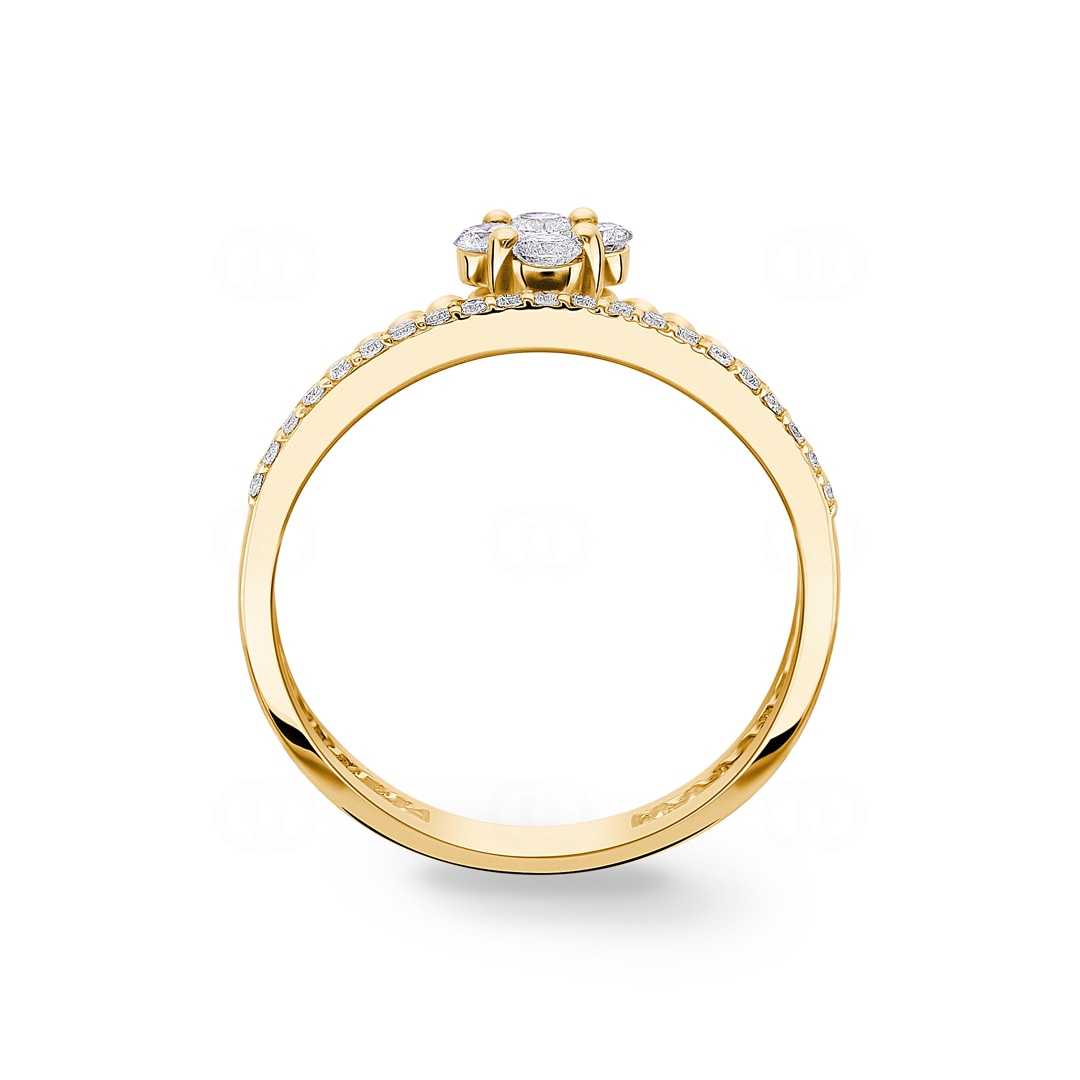 0.30 Karat Diamantring 750/18 K Gelbgold