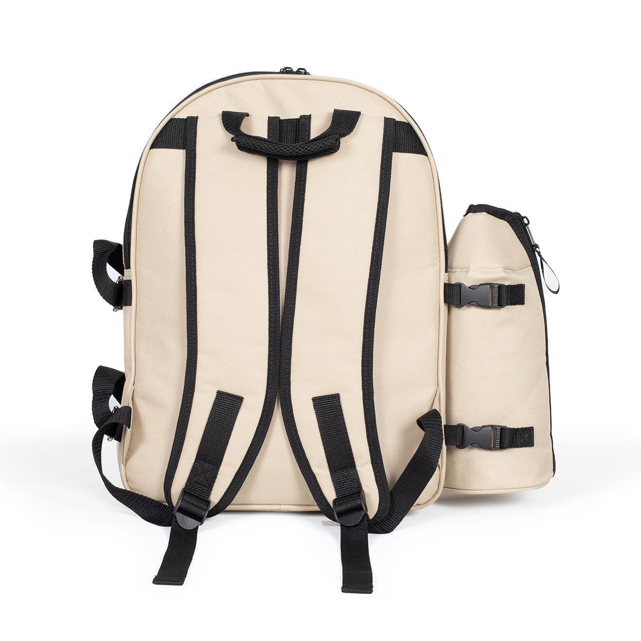 Livoo Sac à dos pique-nique 4 personnes avec accessoires crème/noir