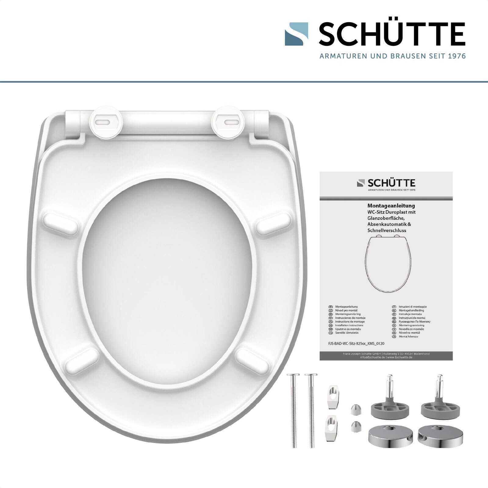 SCHÜTTE WC-Sitz Happy Elephant High Gloss Duroplast Absenkautomatik, Schnellverschluss