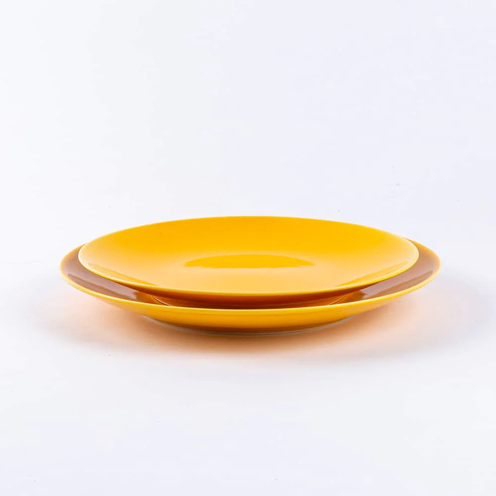 Assiette à dessert ronde jaune OGRE La Fabrique