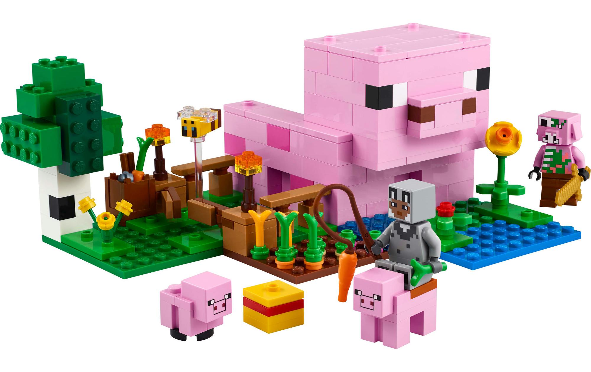 Minecraft Das Babyschwein-Haus 21268Minecraft Farm-Spielset mit Tieren, Feldfrüchten und Zombie