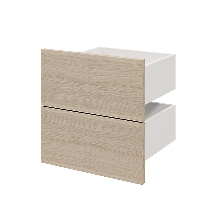 Lot de 2 tiroirs effet chêne GoodHome AtomiaL. 37,2 x P. 30 cm