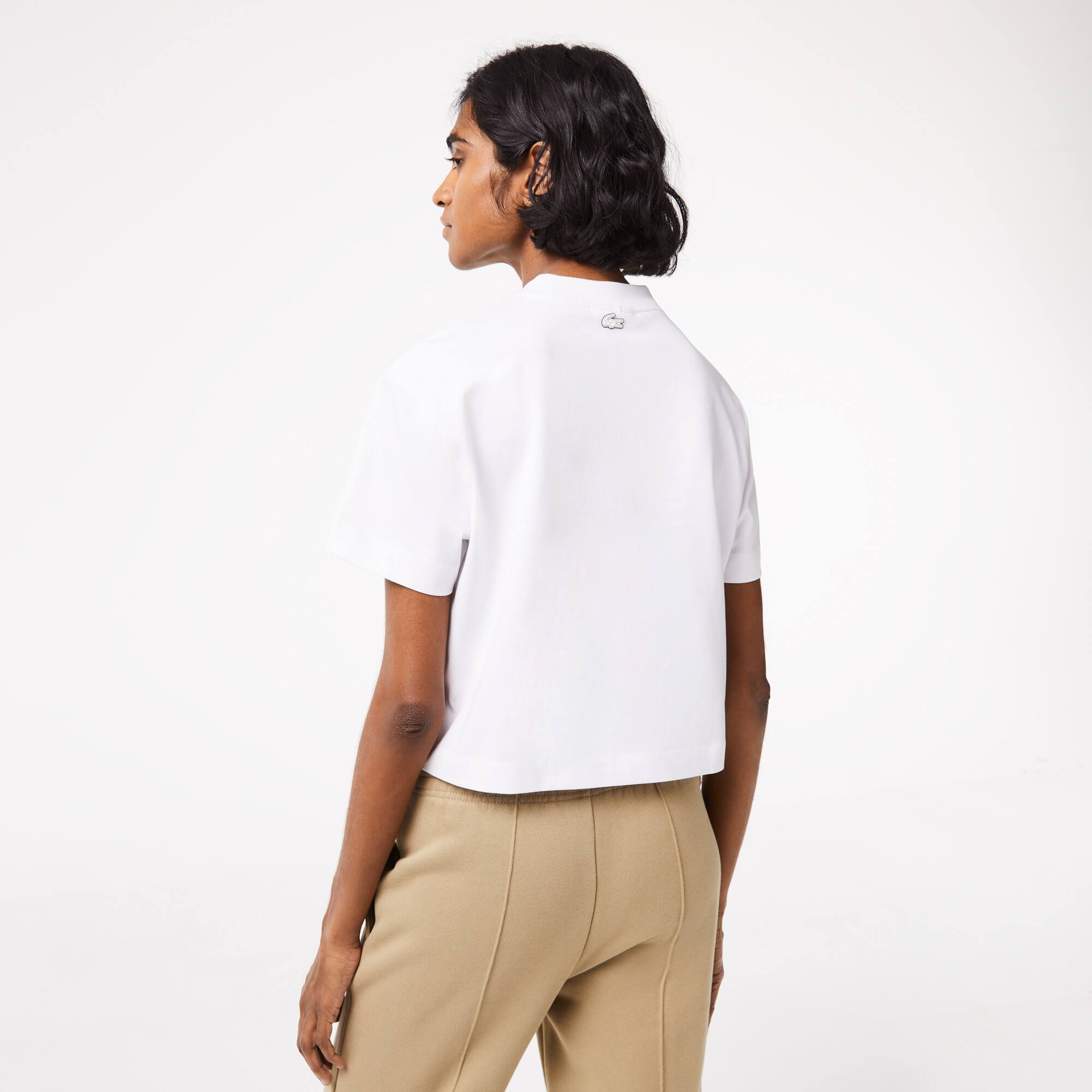 Damen LACOSTE T-Shirt aus Baumwolle in Übergröße T-Shirts - Weiss - Lacoste - Damen