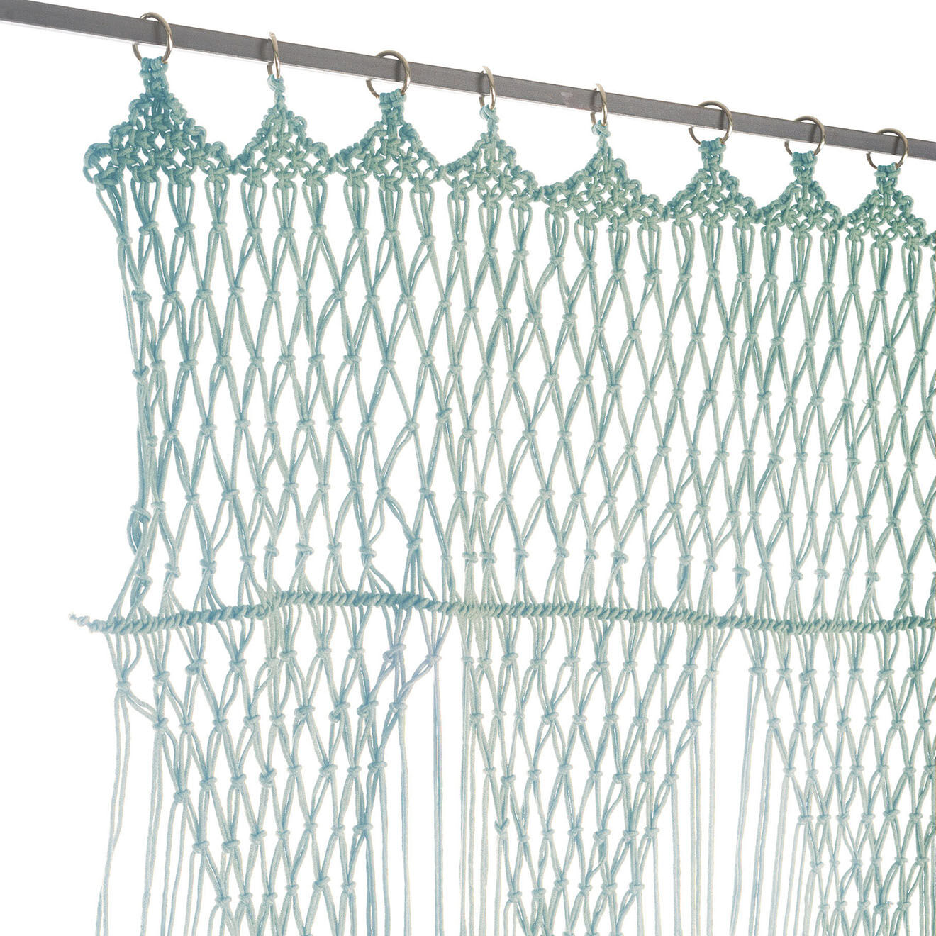 En Fil d'Indienne Rideau /portière en macramé Résille céladon - 100x280 cm