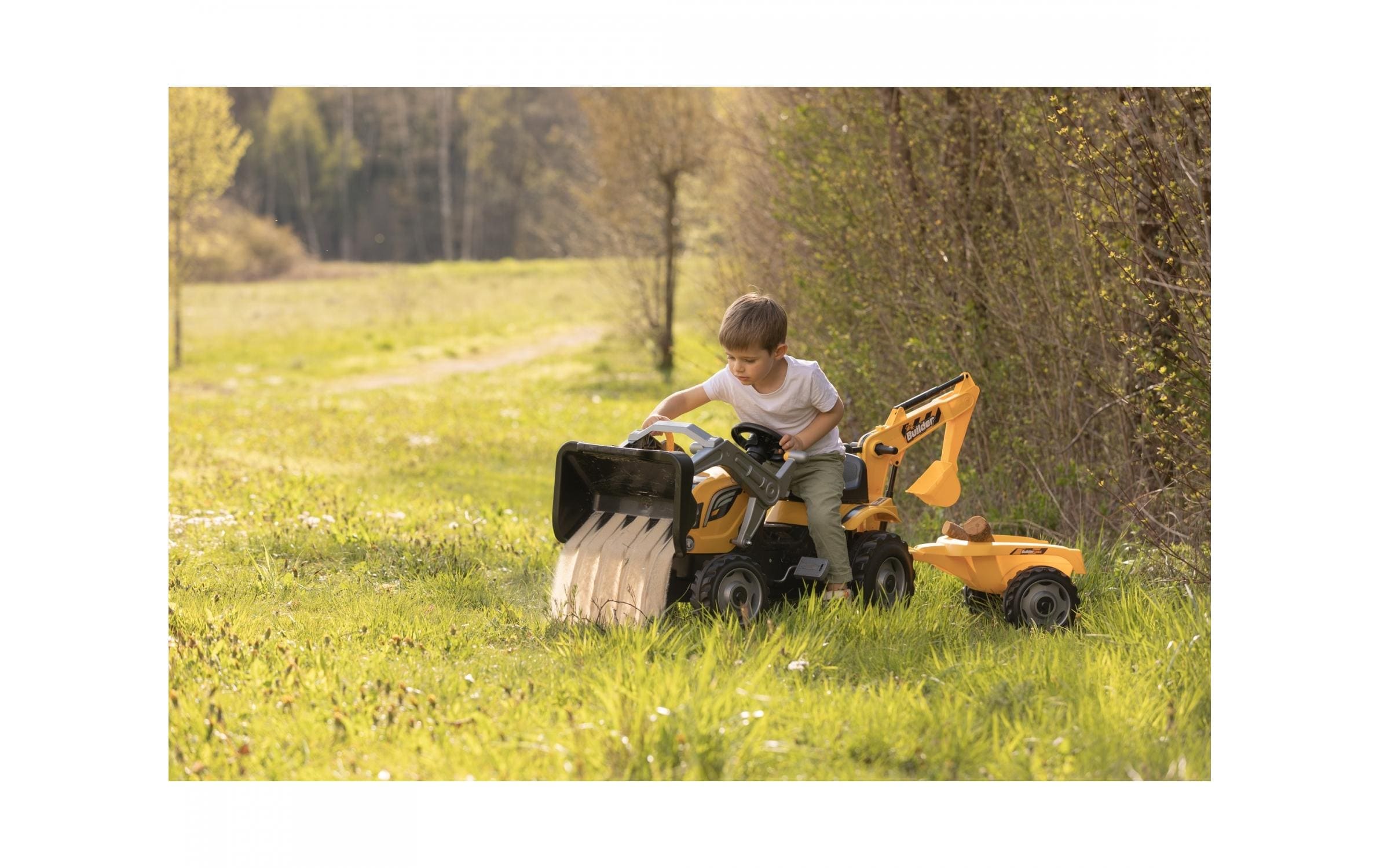Traktor Builder Max mit Anhänger<br>Trettraktor mit hochwertiger Ausstattung