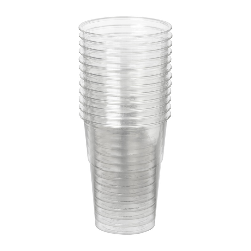 Plastic bierglazen - 250 ml - set van 12