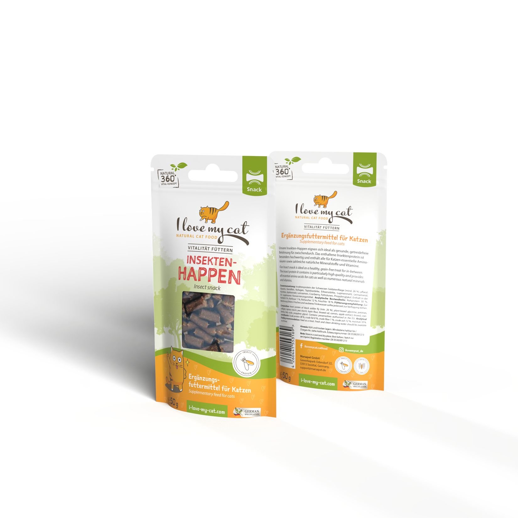 I love my cat Gesunde Getreidefreie Belohnung für Katzen - Insekten-Soft-Snack