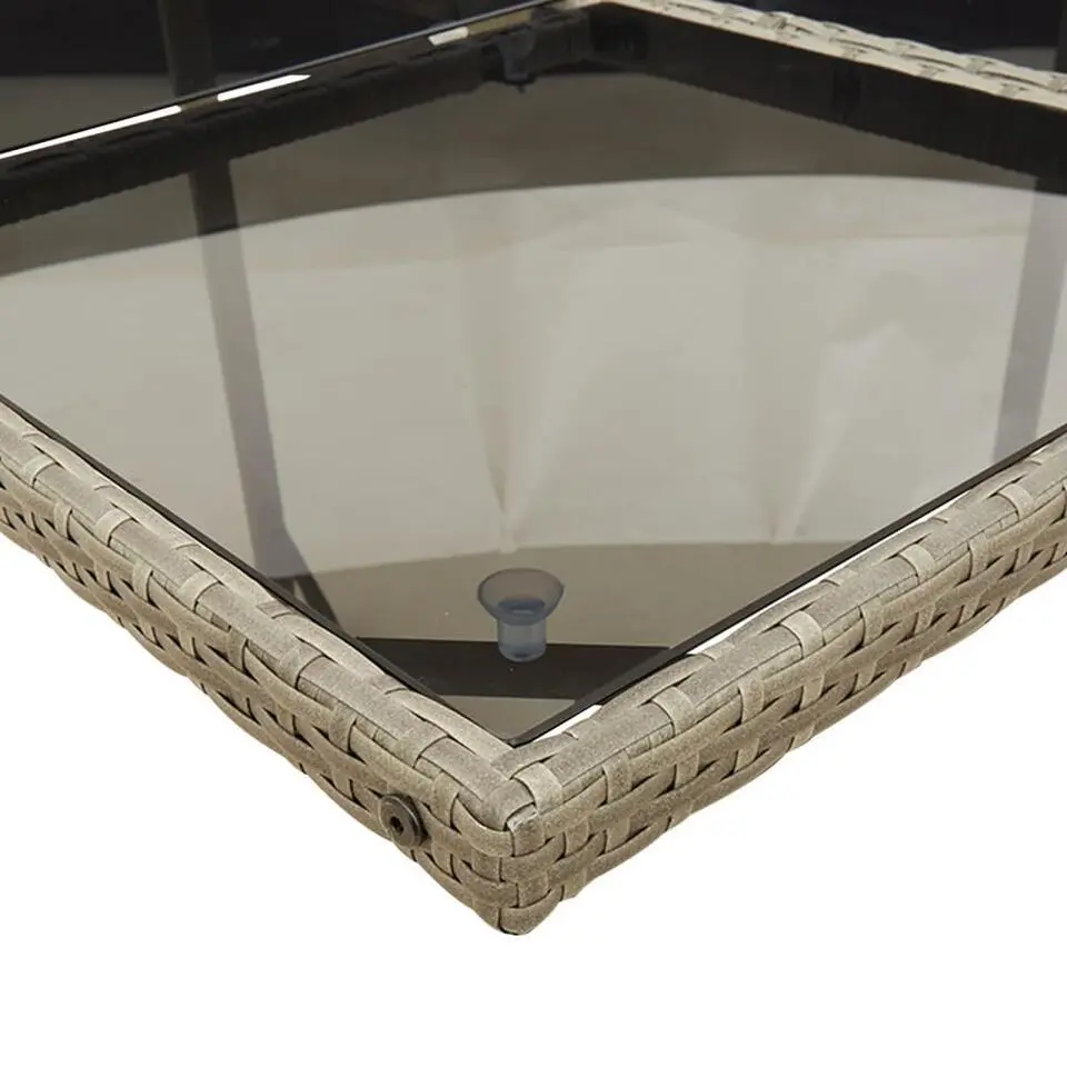 vidaXL - 5-delige Tuinset donkergrijs kussens - Grijs - PE rattan - 110x106 cm
