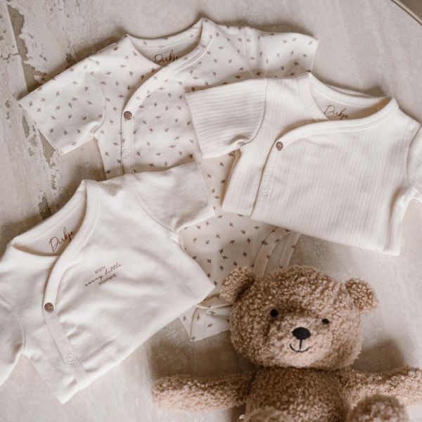 Dirkje Romper Overslag Korte Mouw Off White 3-Pack