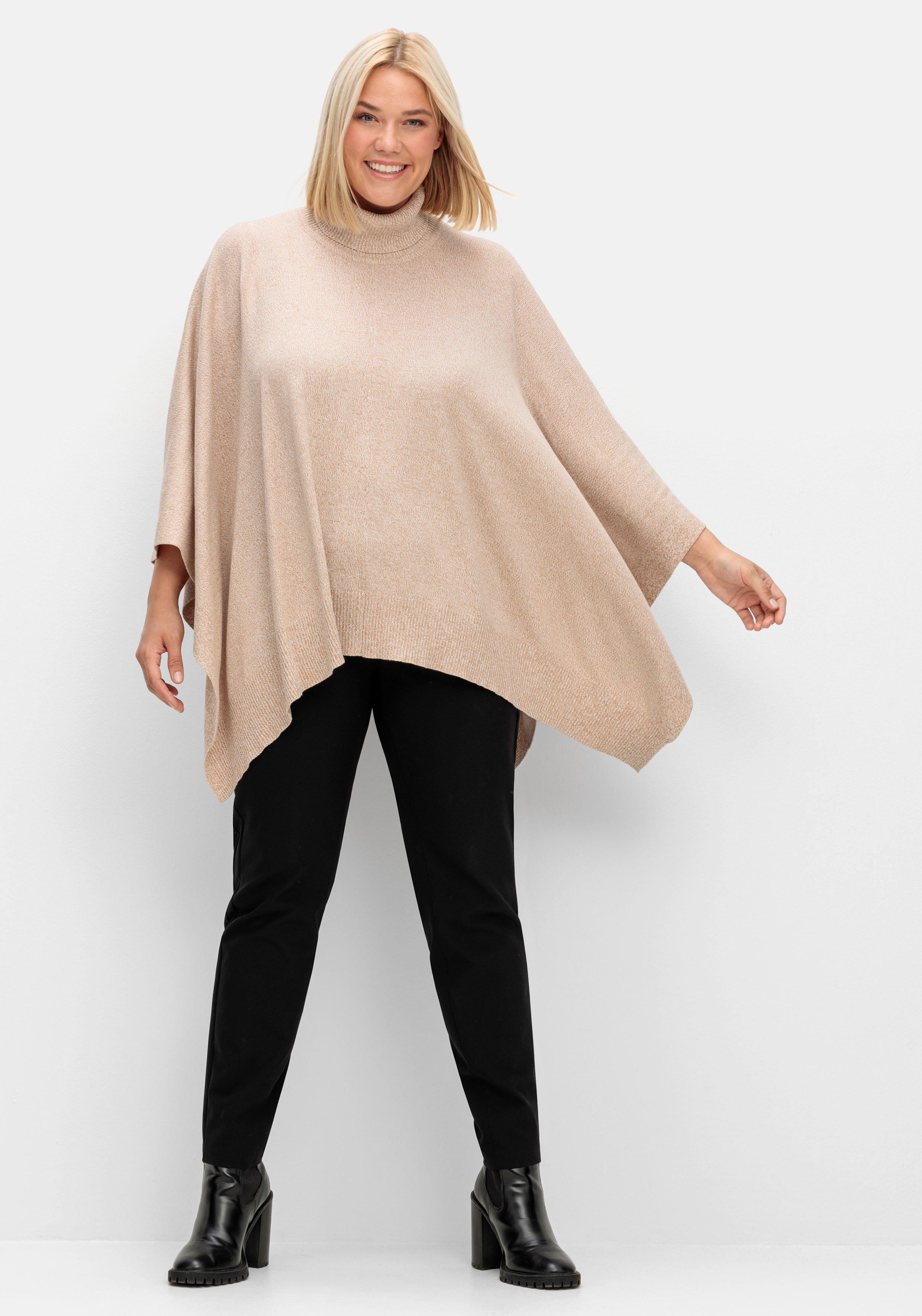 Poncho mit Rollkragen, in quadratischer Form