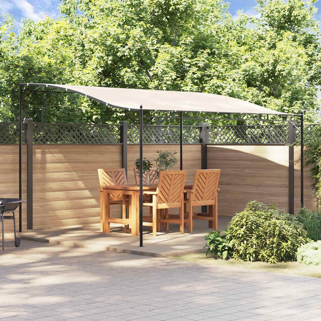 vidaXL Markise, Sonnenmarkise Wasserfest UV-Schutz, Balkonmarkise Sonnenschutz mit Stahlrahmen, Regenschutz Überdachung Terrasse, Creme 4x3 m 180 g/m² Stoff Stahl