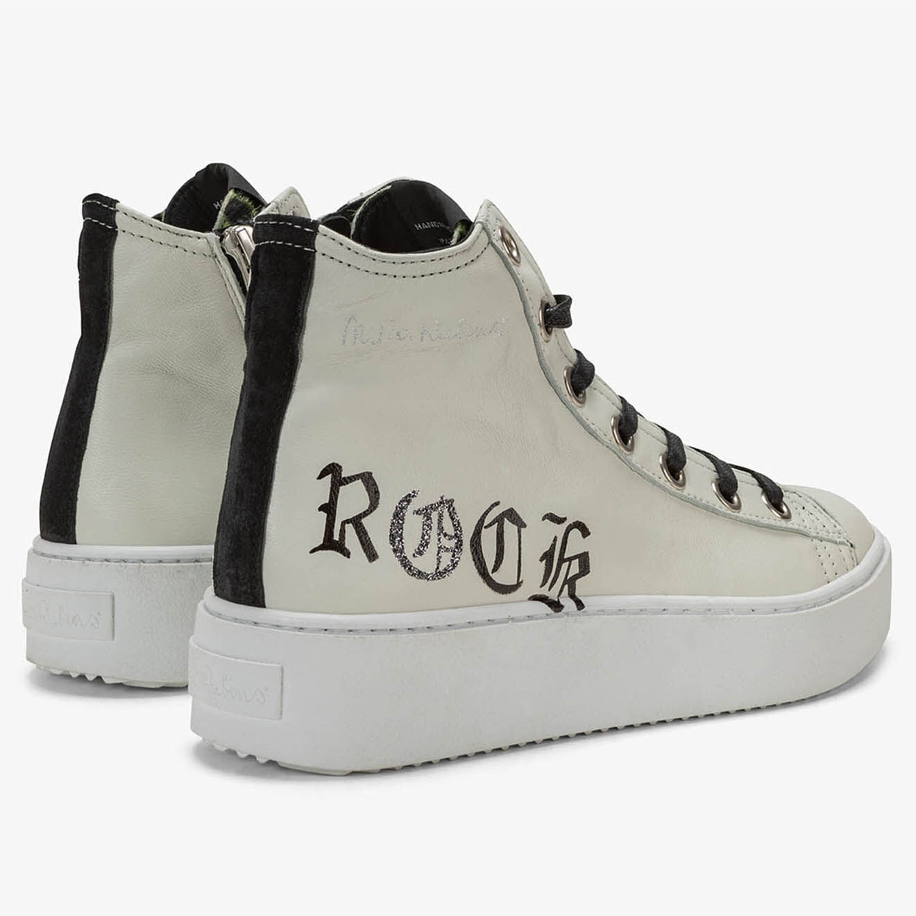 Nira Rubens Baskets en Cuir Long Island blanc/noir