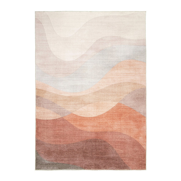 Modern vloerkleed - Field Terra Rood | Lopen op wolken