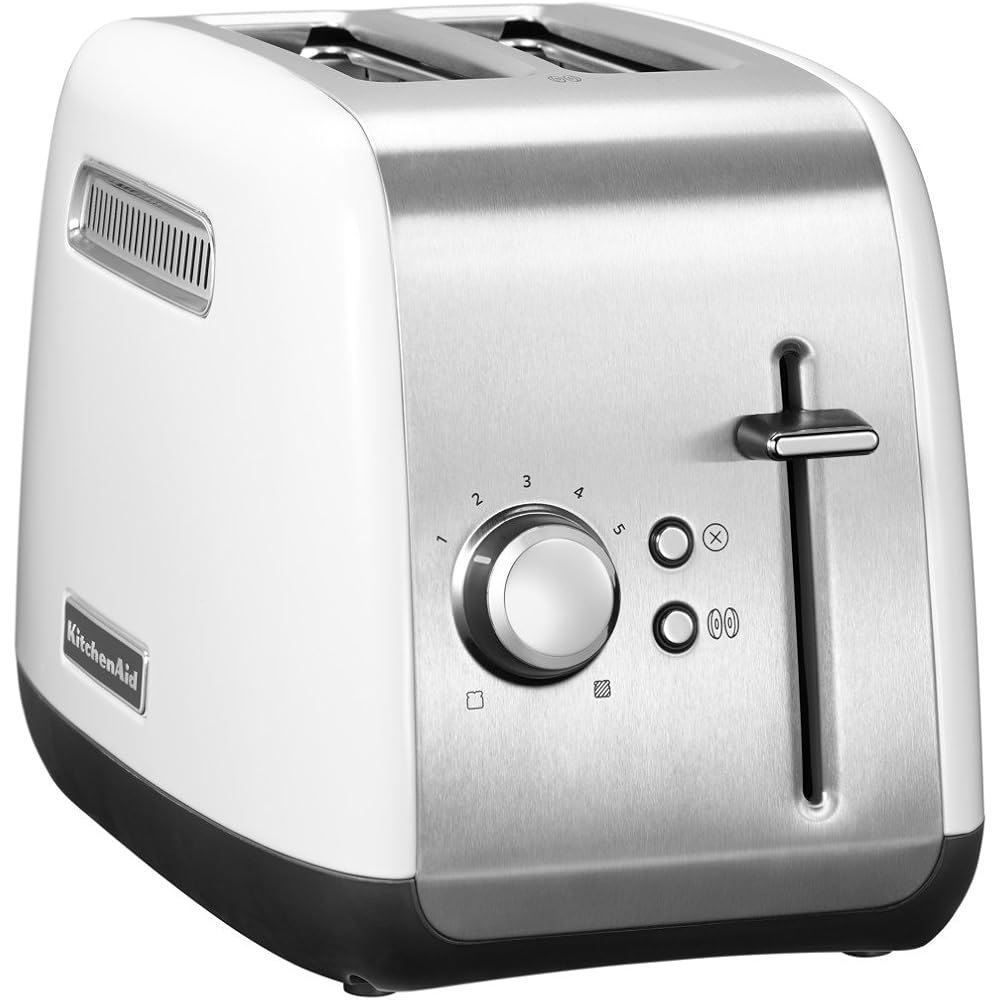 KitchenAid 5KEK1222EWH Classic Bouilloire Blanc 1,25 L + 5KMT2115EWH Classic Grille-pain avec 2 tranches Blanc 1,8 Kg : Cuisine et Maison